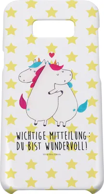 Produktbild von Mr. & Mrs. Panda Samsung Galaxy S8 plus Handyhülle  Einhorn Mitteilung - Weiß - Geschenk, Cover, Handy Case, Unicorn, Hülle, Einhörner, Liebe, Valentinstag, Spruch