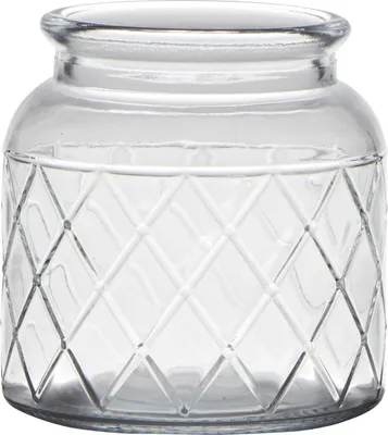 Produktbild von INNA-Glas Windlichtglas THIDA, Rautenmuster, klar, 10,5cm, Ø10cm - Kerzenhalter