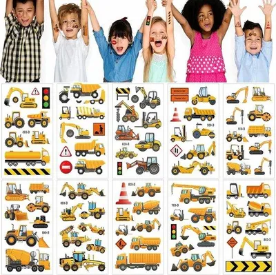 Immagine prodotto di Tatuaggi per bambini con motivi della fattoria, 10 fogli, delicati sulla pelle