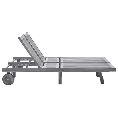 Produktbild von "2026 MODERNE" 2-Personen-Sonnenliege - Gartenmöbel - Liegestuhl - Gartenliege mit Auflage Grau Akazie Massivholz - In- und Outdoor CC8126192