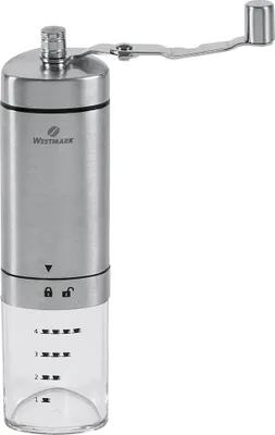 Immagine prodotto di Macinacaffè Westmark, macinino manuale, fino a 4 tazze, acciaio inox/Vetroceramica, Brasilia, argento, 24902260