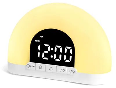 Obrázok produktu pre Budík s prirodzenou simuláciou svetla - stmievateľná nočná lampa