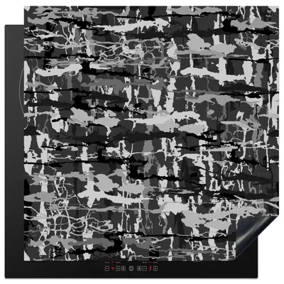 Produktbild von KitchenYeah© Herdabdeckplatte Camouflage - Farbe - Muster , 78x78cm, Küche Deko, Glaskeramikkochfeld Herdabdeckung, Abdeckplatte fùr Kochfeld