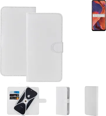 Produktbild von K-S-Trade Handy Hülle Schutz Hülle kompatibel mit Nokia 3.4 Cover Case Bookstyle Bumper weiß 1x