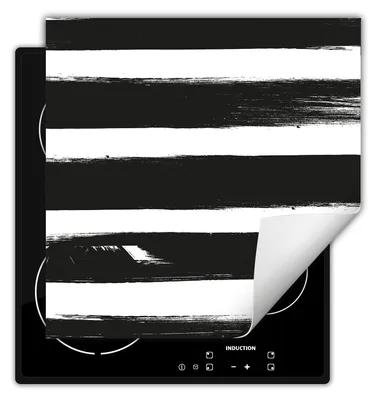 Produktbild von DarHaus Herdabdeckplatte 50x52 cm Anti Rutsch Matte Aufrollbar, weiß - schwarz