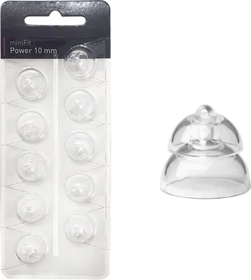 Produktbild von EWANTO miniFit Power 10 mm 10er Blister Dome Hörgeräteschirmchen wie Oticon für oticon miniFit Ex-Hörer MIFTP10M