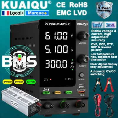 Zdjęcie produktu dla Zasilacz laboratoryjny regulowany - 120V, 3A, 360W - do ładowania akumulatorów