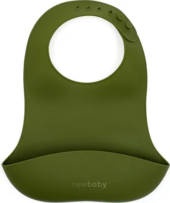 Produktbild von Silikon-Lätzchen New Baby olivgrün 28 cm