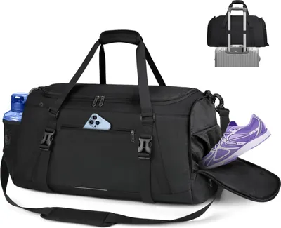Zdjęcie produktu dla Torba sportowa z przegrodą na buty, wodoodporna, o pojemności 40 litrów i 55 litrów, idealna do treningów i rekreacji