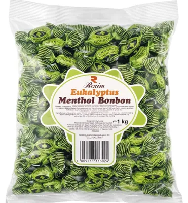Produktbild von Rexim Euka Menthol Bonbons 1kg mit echtem Eukalyptus-Öl