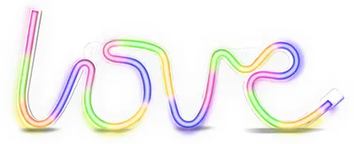Produktbild von LED-Leuchtschild "Feel The Love" mit Neon-Effekt für den Innenbereich