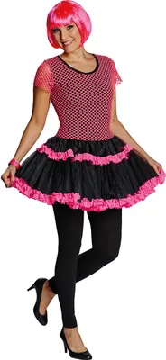 Produktbild von Netzkleid neon pink Punk Punker Rocker Karneval Fasching Kostüm 38