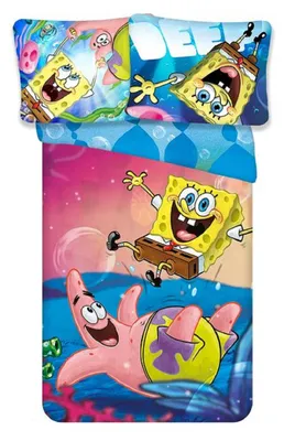 Zdjęcie produktu dla Zestaw dwustronnej pościeli Spongebob 2 części 135 x 200 cm 80 x 80 cm