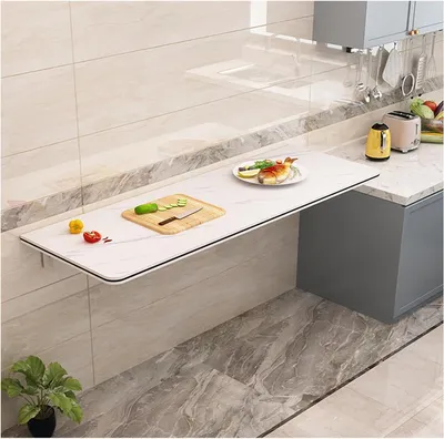 Productafbeelding van Klaptafel - Opklapbaar bureau - Ruimtebesparend werken - Veelzijdig opvouwbaar - 80 x 50 cm - Wit