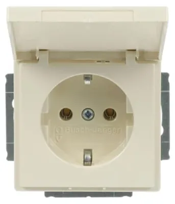Produktbild von Busch-Jaeger 2018-0-1465, CEE 7/3, 2P+E, Weiß, 250 V, 16 A, 63 mm