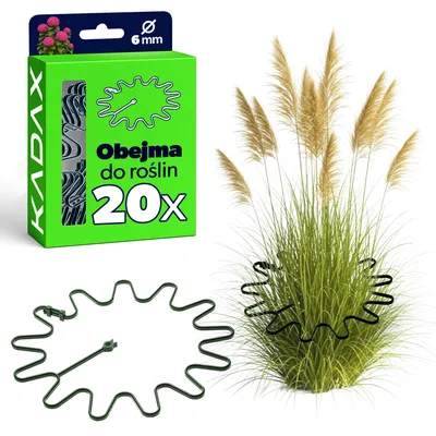 Zdjęcie produktu dla KADAX uchwyt do bylin okrągły Ø 21 cm w zestawie 20 sztuk, plastikowy uchwyt do roślin, podpora do roślin, podpora do bylin do hortensji i piwonii, uchwyt do hortensji, pierścień do roślin (zielony, 20 sztuk)