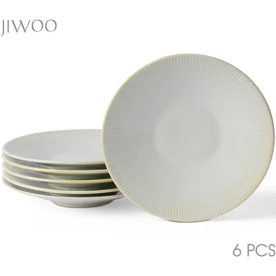 Produktbild von Teller Set 6-teiliges Keramik Ø21,7 cm Speiseteller Pizzateller Frühstücks Flachteller set für 6 Personen mikrowellen- & spülmaschinenfest