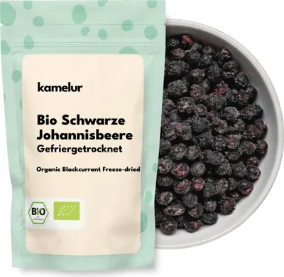 Produktbild von Kamelur® Bio schwarze Johannisbeeren gefriergetrocknet 250 g