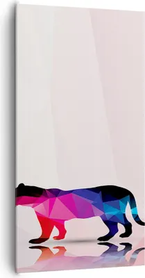 Produktbild von Bild auf Leinwand - Leinwandbild - Tiger Illustration modern Grafik - 65x120cm - Wand Bild - Wanddeko - Leinwanddruck - Bilder - Kunstdruck - Leinwand bilder - Wandkunst - PA65x120-2808