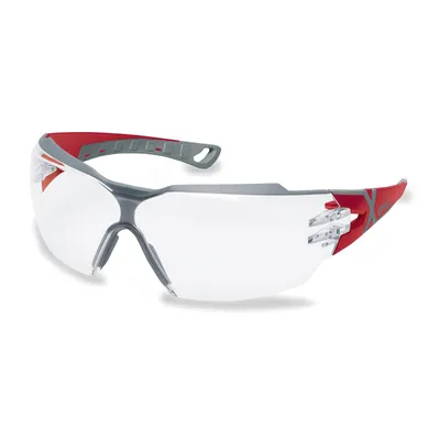 Immagine prodotto di UVEX occhiali di sicurezza pheos cx2 9198 - vari design - lenti chiare / grigie / ambrate, con protezione UV - occhiali di sicurezza leggeri e sportivi, occhiali di sicurezza - resistenti ai graffi, antiappannamento, resistenti agli agenti chimici Colore: rosso-grigio / chiaro