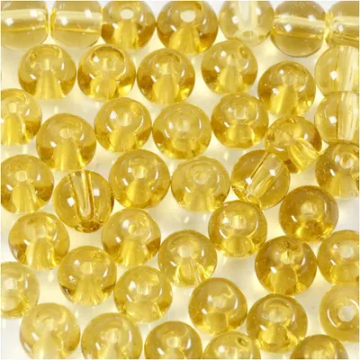 Produktbild von Glasperlen, D 4 mm, Lochgröße 1 mm, Gelb, 45 Stk/ 1 Pck [HOB-60991]