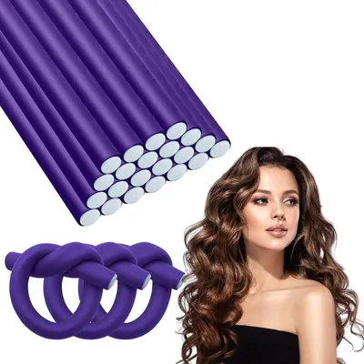 Obrázek produktu pro Natáčky na vlasy - Pěna - 24 cm - 30 kusů - Fialová