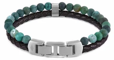 Produktbild von Fossil Edelstahlarmband für Herren mit Karabiner oder Faltschließe, Dunkelgrün