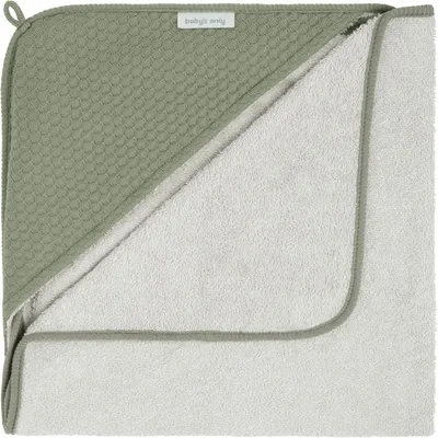 Productafbeelding van Baby badcape 75x85 cm, groen, badstof, met capuchon, voor
