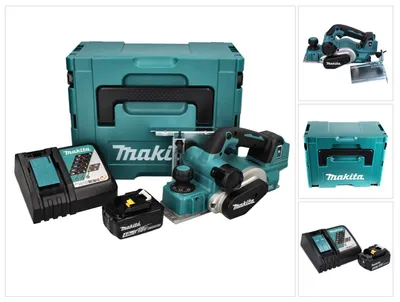 Produktbild von Makita DKP 181 RM1J Akku Hobel Falzhobel 82 mm 18 V Brushless + 1x Akku 4,0 Ah + Ladegerät + Makpac