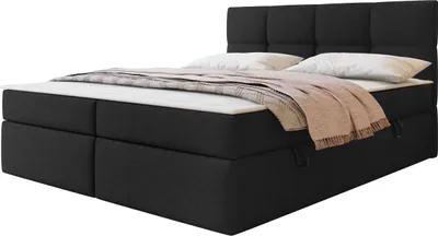 Produktbild von MIRJAN24 Boxspringbett Figaro, Ehebett mit zwei Bettkästen, Doppelbett mit Topper, Härtegrad H3 (Farbe: Curio 99, Größe: 180x200 cm)