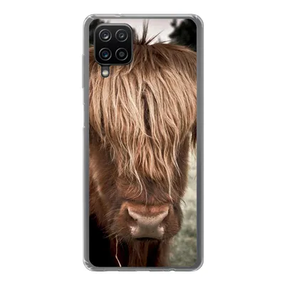 Produktbild von MuchoWow® Handyhülle Schutzhülle Hülle für Samsung Galaxy A12 Schottischer Highlander - Baum - Gras Silikon Softcase Handy Hülle - Bild
