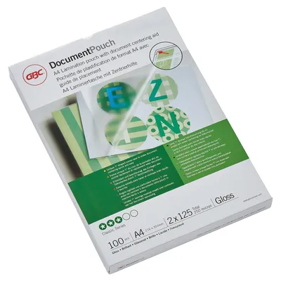 Produktbild von GBC Laminiertaschen A4 2x125 Micron glänzend 100 Stück