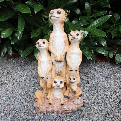 Zdjęcie produktu dla Figurka ogrodowa surykatka z dziećmi 38 cm
