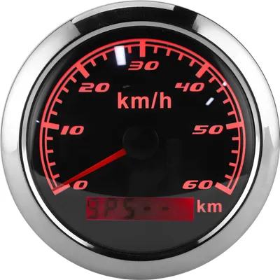 Obrázok produktu pre 85mm 60KM/H GPS rýchlomer IP67 Vodotesný univerzálny pre námorné lode Jachty Auto MotocykelČierny číselník