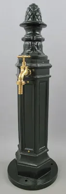 Immagine prodotto di Casa Padrino Colonna d'acqua liberty verde 33 x 34 x H. 95 cm - Colonna d'acqua nostalgica in alluminio con rubinetto in ottone - Accessori per giardini e terrazze