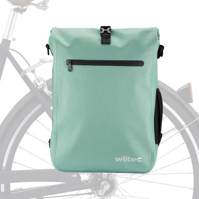 Image de Wiltec Sacoche sac à dos étanche pour porte-bagages menthe – capacité de 25 L – 600D TPU – avec compartiment pour ordinateur portable – pour vélos et vélos électriques – Sac de bicyclette – Cyclisme
