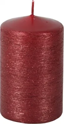 Image de Cylindre de bougie de Noël TAURUS Ø6x9 cm rouge