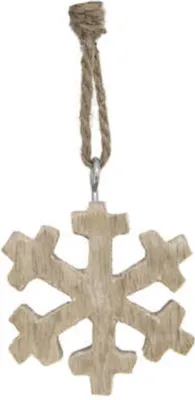 Produktbild von Schneeflocke Holzdekoration für Weihnachten braun 5 cm - Einheitsgröße