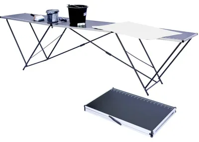 Productafbeelding van Klaptafel behangtafel - 3 m - Hoogte verstelbaar - Aluminium - Campingtafel