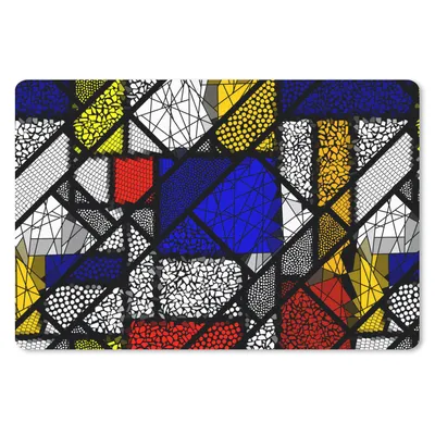 Produktbild von MuchoWow® Mauspad Mousepad Mondrian - Glasmalerei - Alte Meister - Kunstwerk - Abstrakt - Malerei 27x18 cm - Mousepads - Maus Mat - Pad - Mausunterlage - Büroartikel - Desk Matten