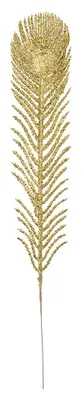 Imagen del producto de Clayre & Eef, decoración de plumas, 7x42 cm, color dorado, plástico