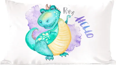Produktbild von MuchoWow® Zierkissen Sofakissen Wohnzimmer Dekokissen 60x40 cm Dinosaurier - Kinderzimmer - Grün - Jungen - Mädchen - Kinder - Kopfkissen - Polster mit Foto