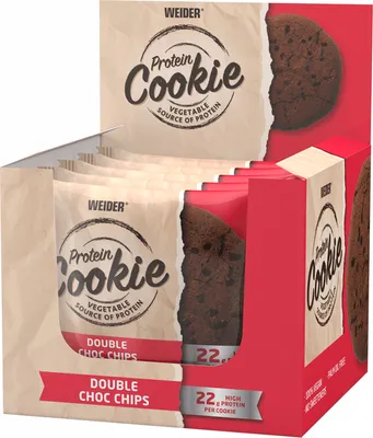 Produktbild von Weider Protein Cookies (12x90g) Double Choc Chips - Funktionelle Lebensmittel - Eiweiß-Snacks