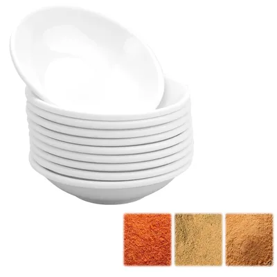 10 runde Porzellanschalen für Dip & Soße, 7,3 cm, spülmaschinenfest