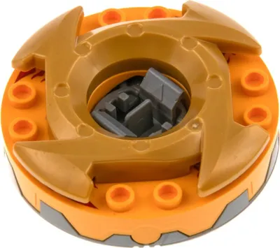 Produktbild von 1x Lego Ninjago Spinner flach 6x6x1 orange Feuer Löwe Ring gold bb0549c09pb01