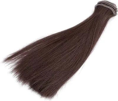 1m Puppenhaar Perücke braun glatt 20cm lang