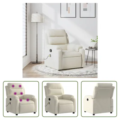 Image de The Living Store Crème Massagesessel Samt