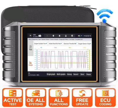 Produktbild von Autodiagnose-Scanner – OBD2-Fehlercode-Lesegerät – 5,5-Zoll-Touchscreen – WLAN und Bluetooth