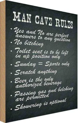 Produktbild von vianmo Holzschild 18x12 cm man cave rules Männer Regeln Frauen