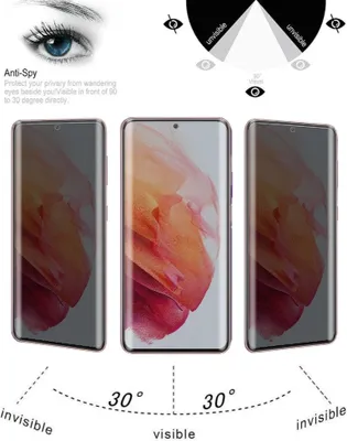 Produktbild von 1x 9H Hartglas für Samsung Galaxy S21 Ultra FULL CURVED Privacy ANTI-SPY Panzerfolie Displayschutz HD Schutzfolie Schutzglas Panzerglas Blickschutz